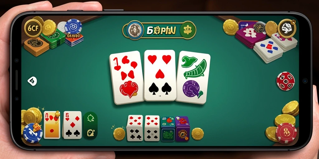 Tampilan utama game Domino yang seru dan interaktif di 6CF.