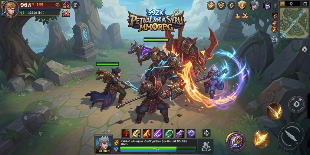 Tampilan gameplay seru di 99ZK dengan petualangan MMORPG.