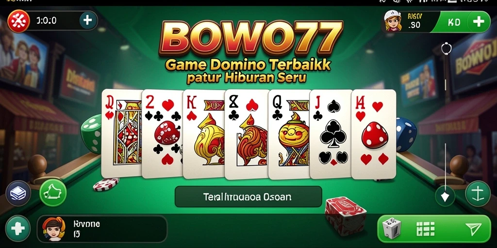 Tampilan gameplay seru dari BOWO77 dengan elemen Domino yang menarik.