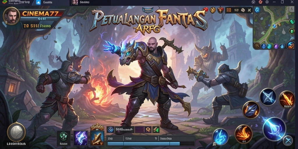 Gameplay menakjubkan dalam CINEMA77 dengan aksi ARPG yang seru.