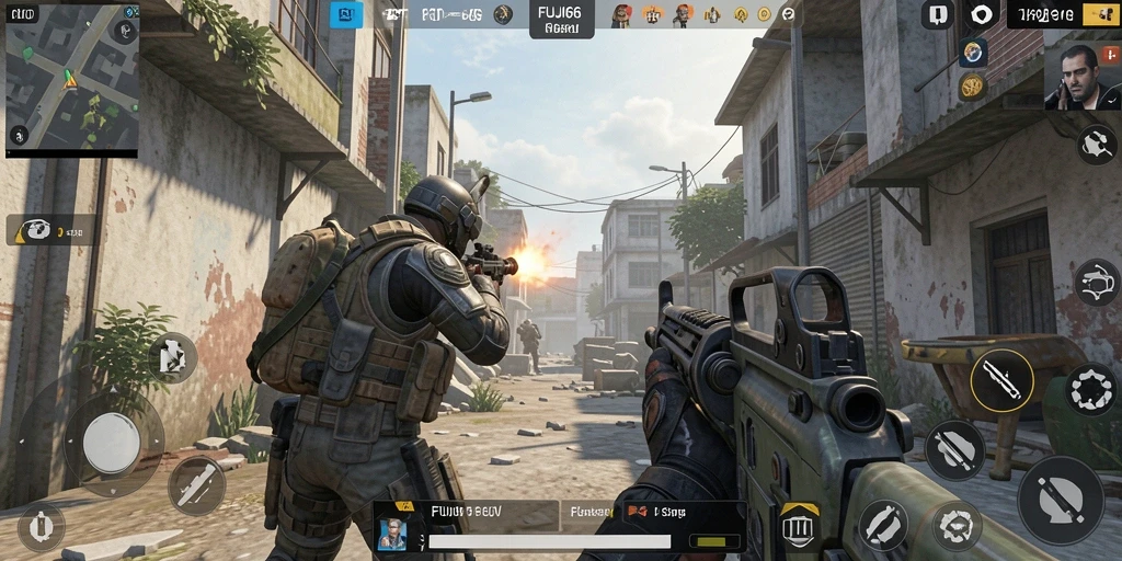 Tampilan mendebarkan dari gameplay <strong>FUJI66</strong> yang berlangsung di battlefield FPS.