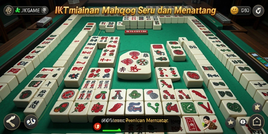 Screenshot utama JKTGAME menampilkan tampilan gameplay Mahjong yang menarik.