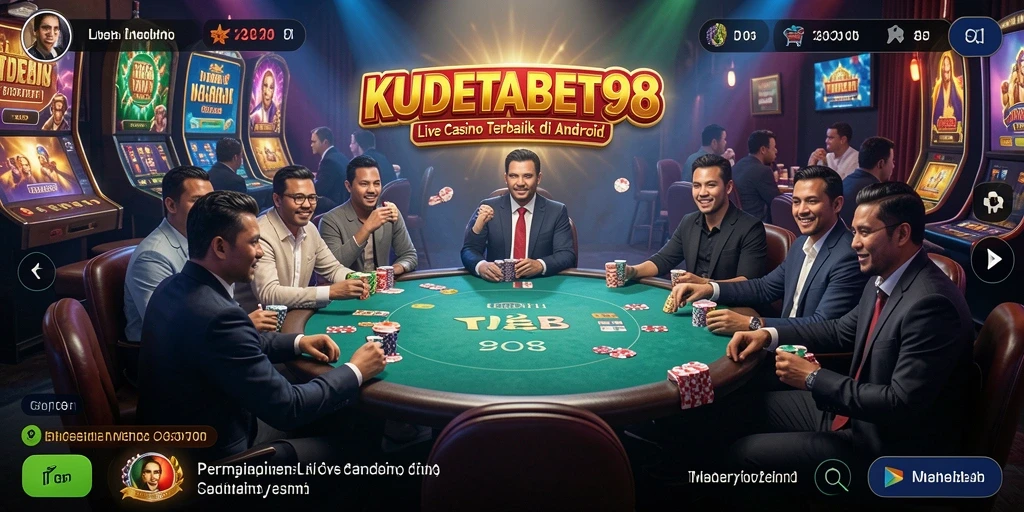 Screenshot KUDETABET98 menampilkan gameplay seru di Live Casino dengan dealer profesional.