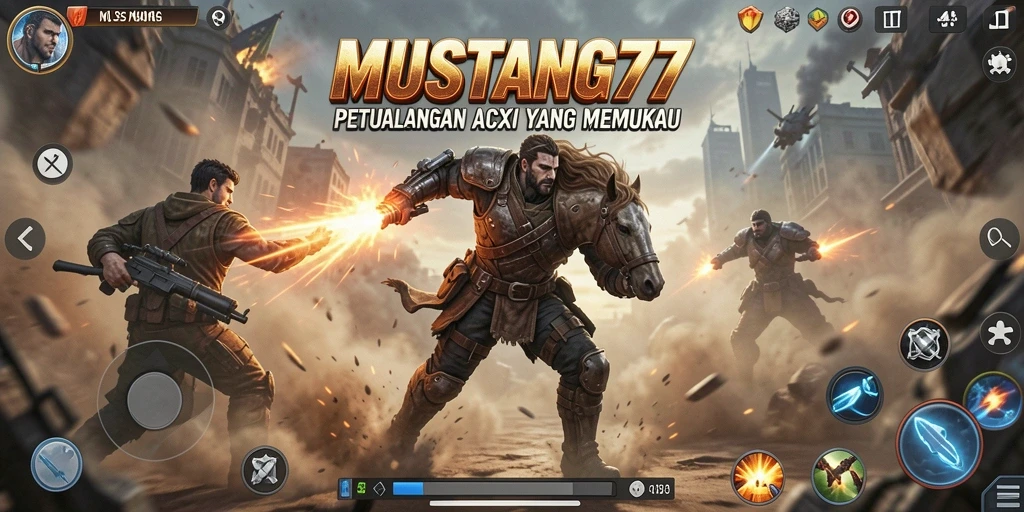 Tampilan gameplay <strong>MUSTANG77</strong> dengan aksi memukau dan grafis mengesankan.