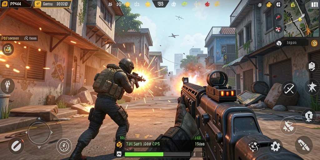 Screenshot utama PP444 menampilkan aksi seru dalam gameplay TPS.