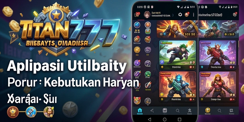 Tampilan utama aplikasi TITAN777 dengan fitur Utility yang menarik.