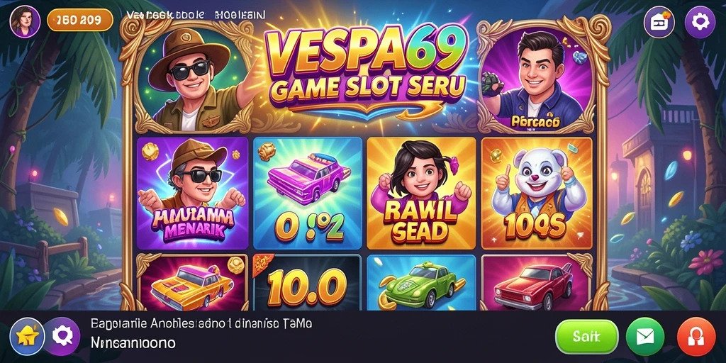 Tampilan gameplay VESPA69 yang menarik dan penuh warna.